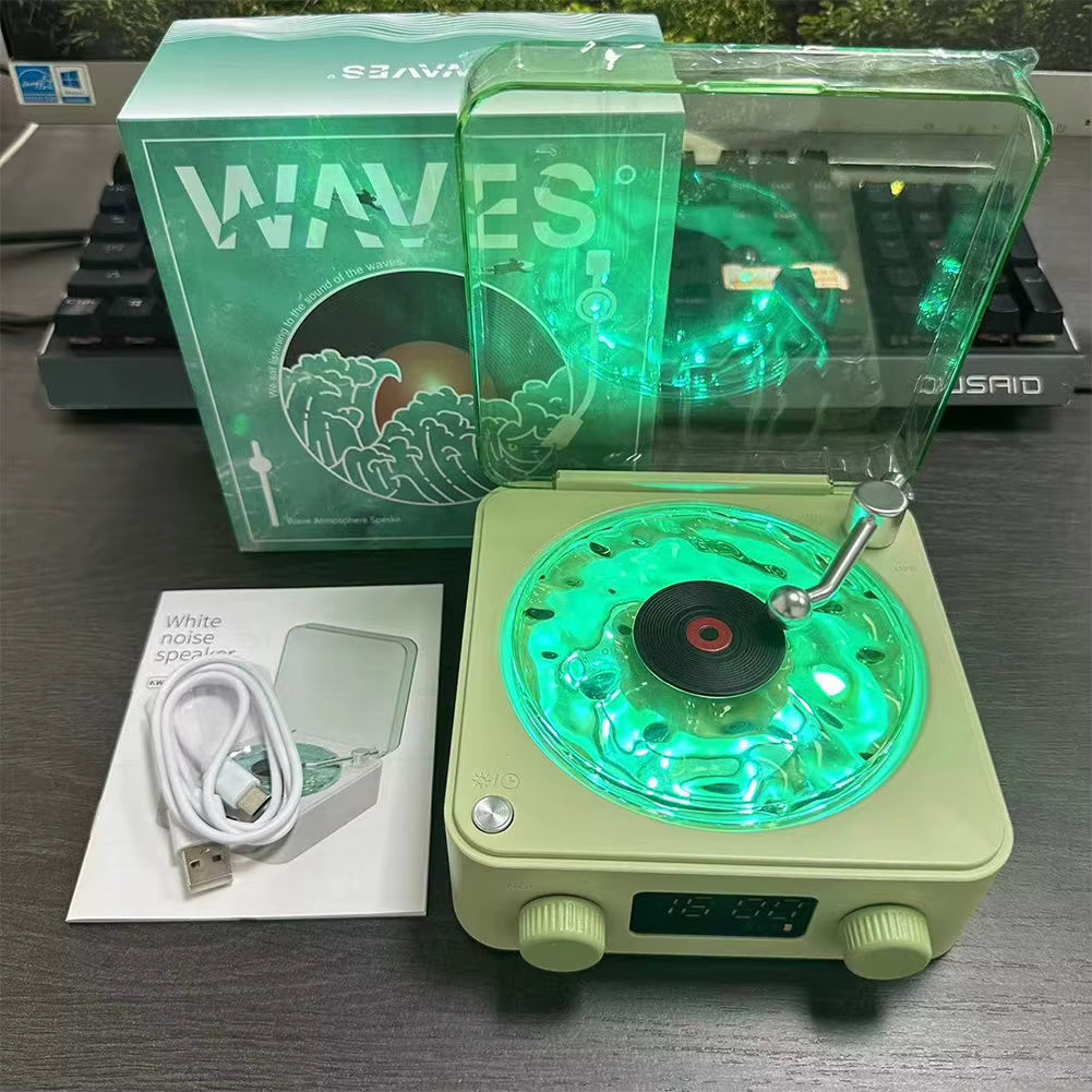 Mini Retro White Noise Bluetooth Speaker Portable Wireless Vintage Sleep Aid Bluetooth Speaker Subwoofer with RGB Light